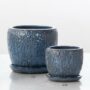 Furrow Petit Attached Saucer – Alfresco – Blue – 7.5″